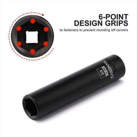 CASOMAN 15/16-inch deep socket close-up showing the finish