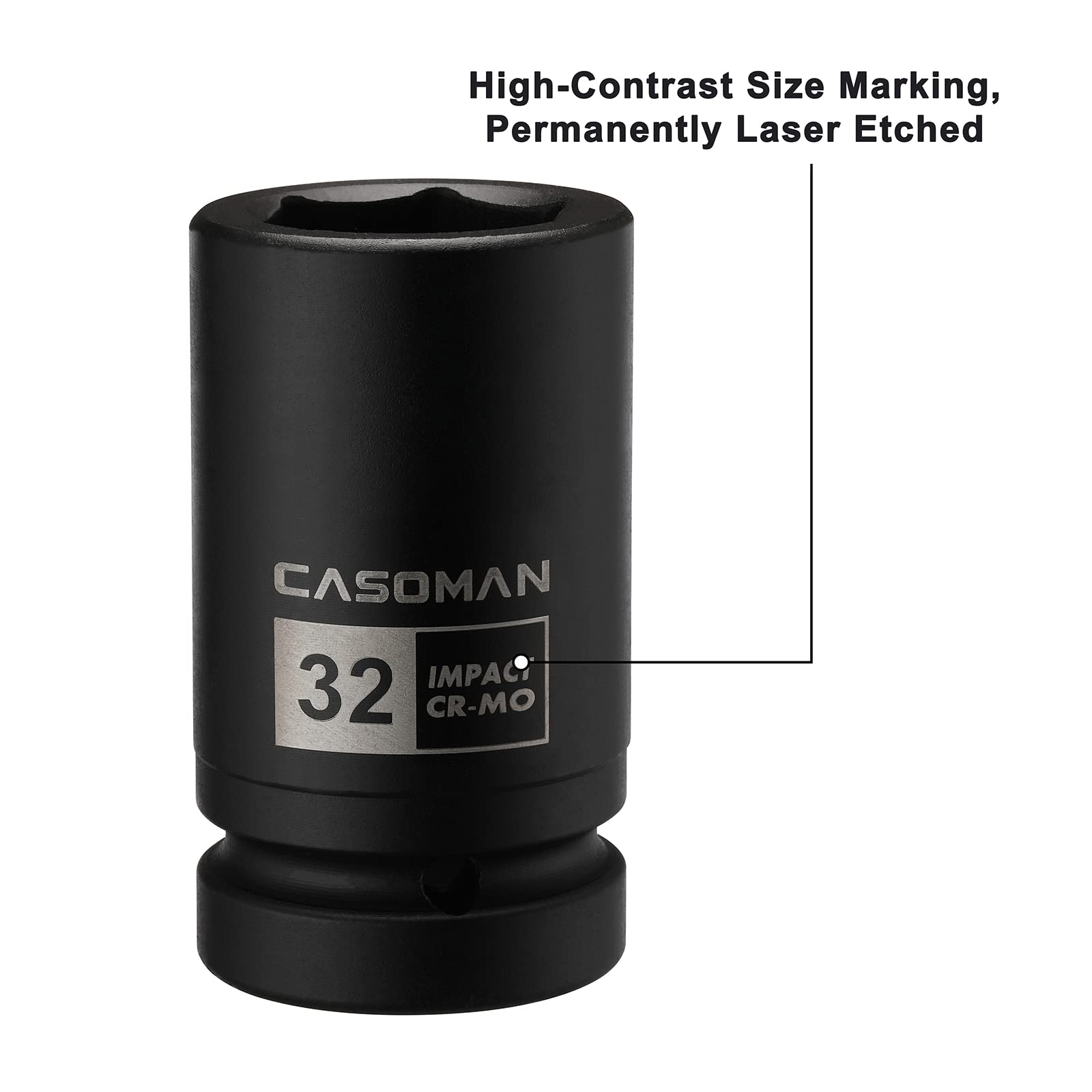 CASOMAN 27mm deep socket designed for durable everyday automotive use