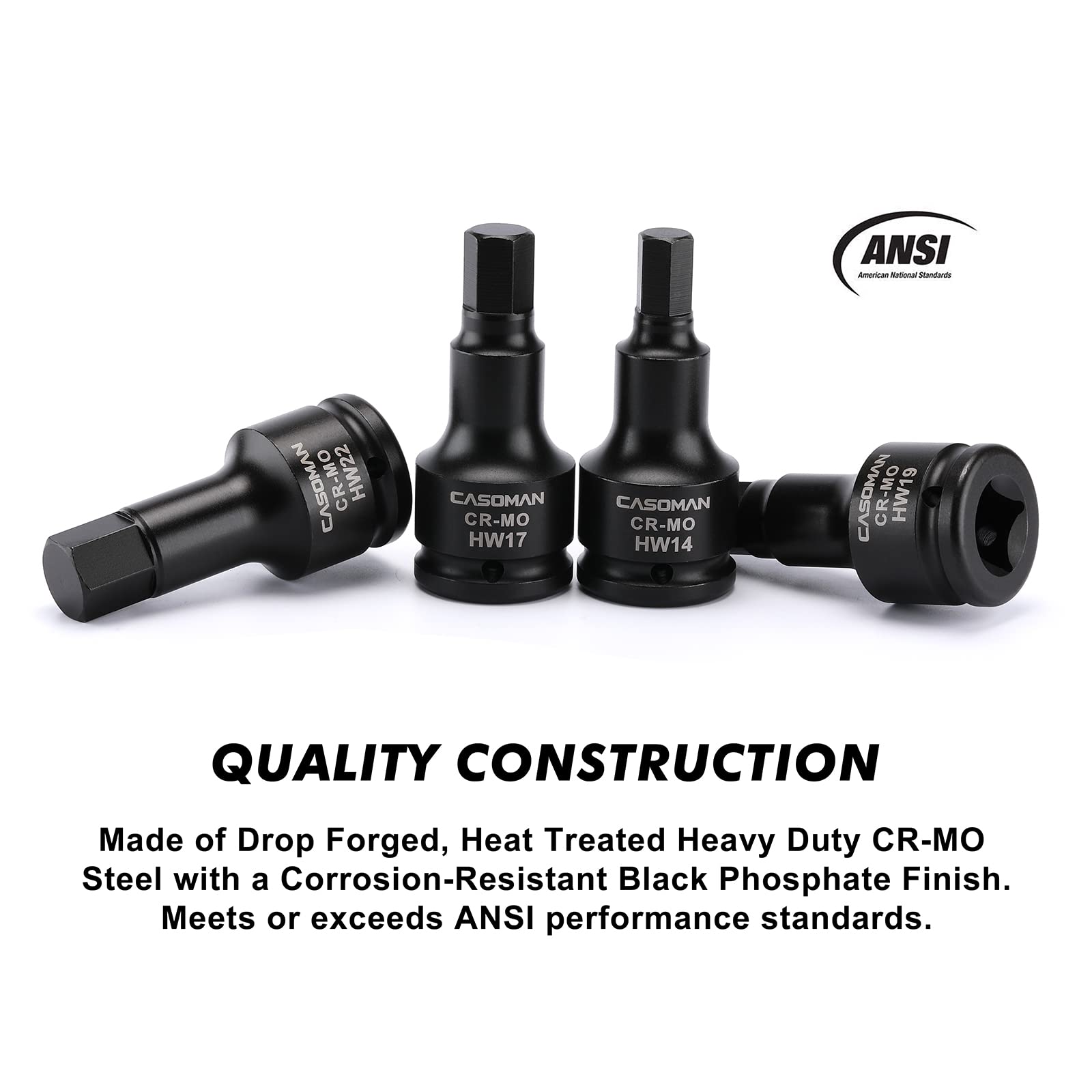 CASOMAN 3/4-inch drive hex bit 24mm for large fasteners.