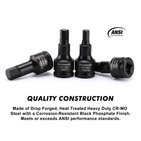 CASOMAN 3/4-inch drive hex bit 24mm for large fasteners.