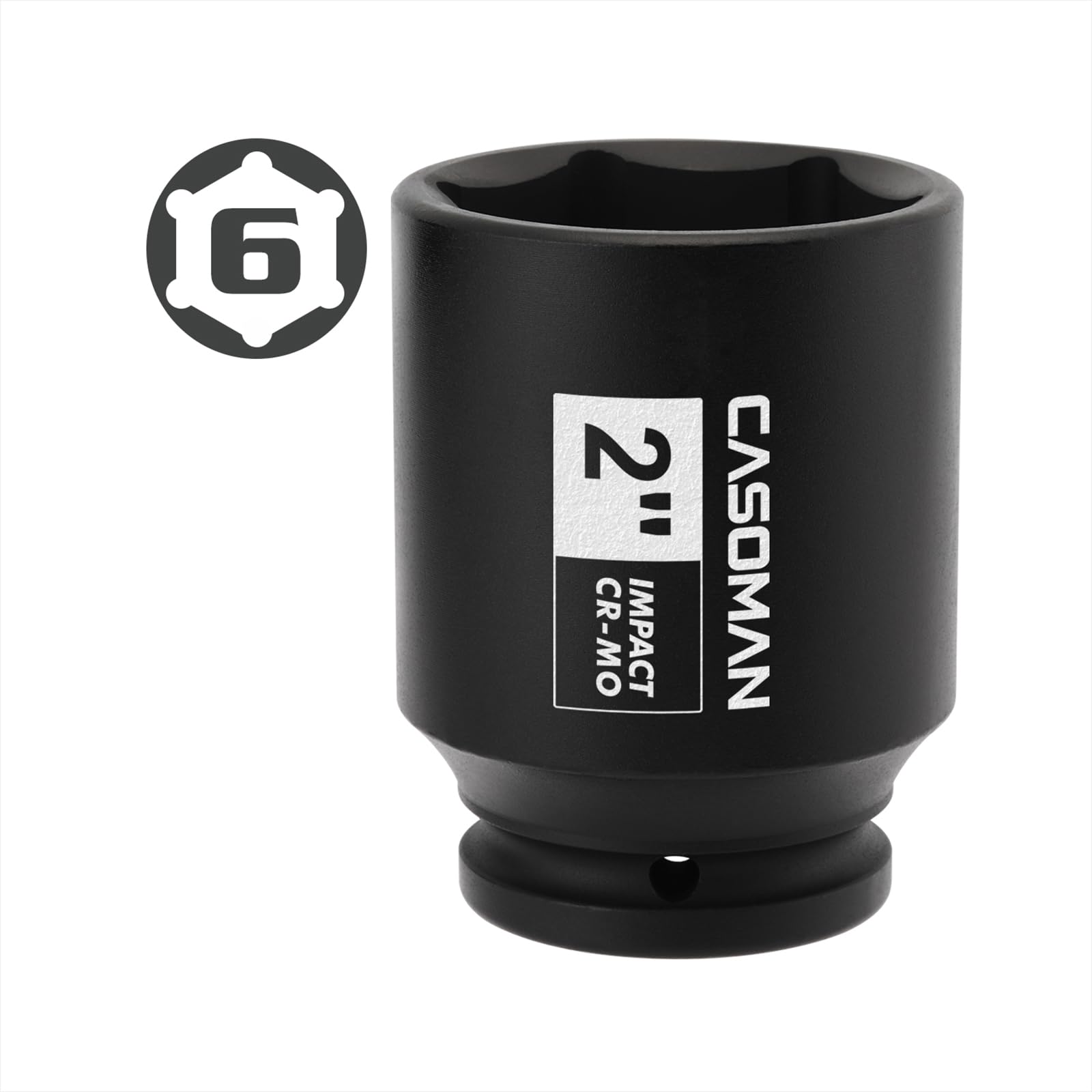 CASOMAN deep impact socket in CR-MO steel with black phosphate finish for durability