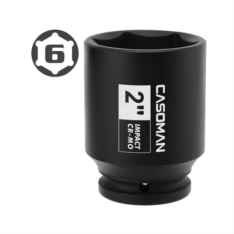CASOMAN deep impact socket in CR-MO steel with black phosphate finish for durability