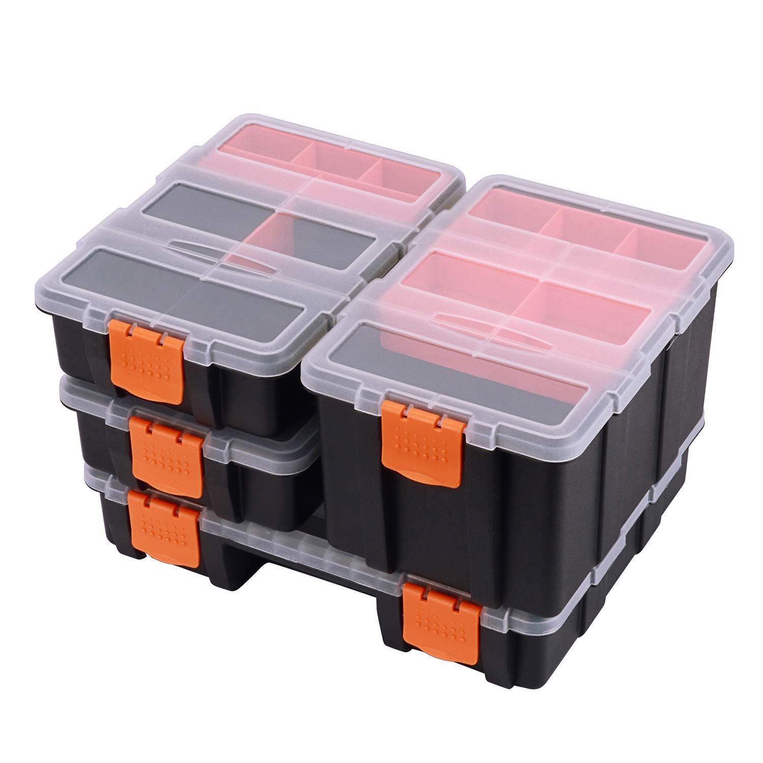 Casoman 4-piece hardware organizers set viewed from top for small parts organization