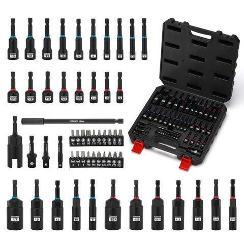 Casoman 55 piece magnetic nut driver set case keeps tools organized for on-site tasks