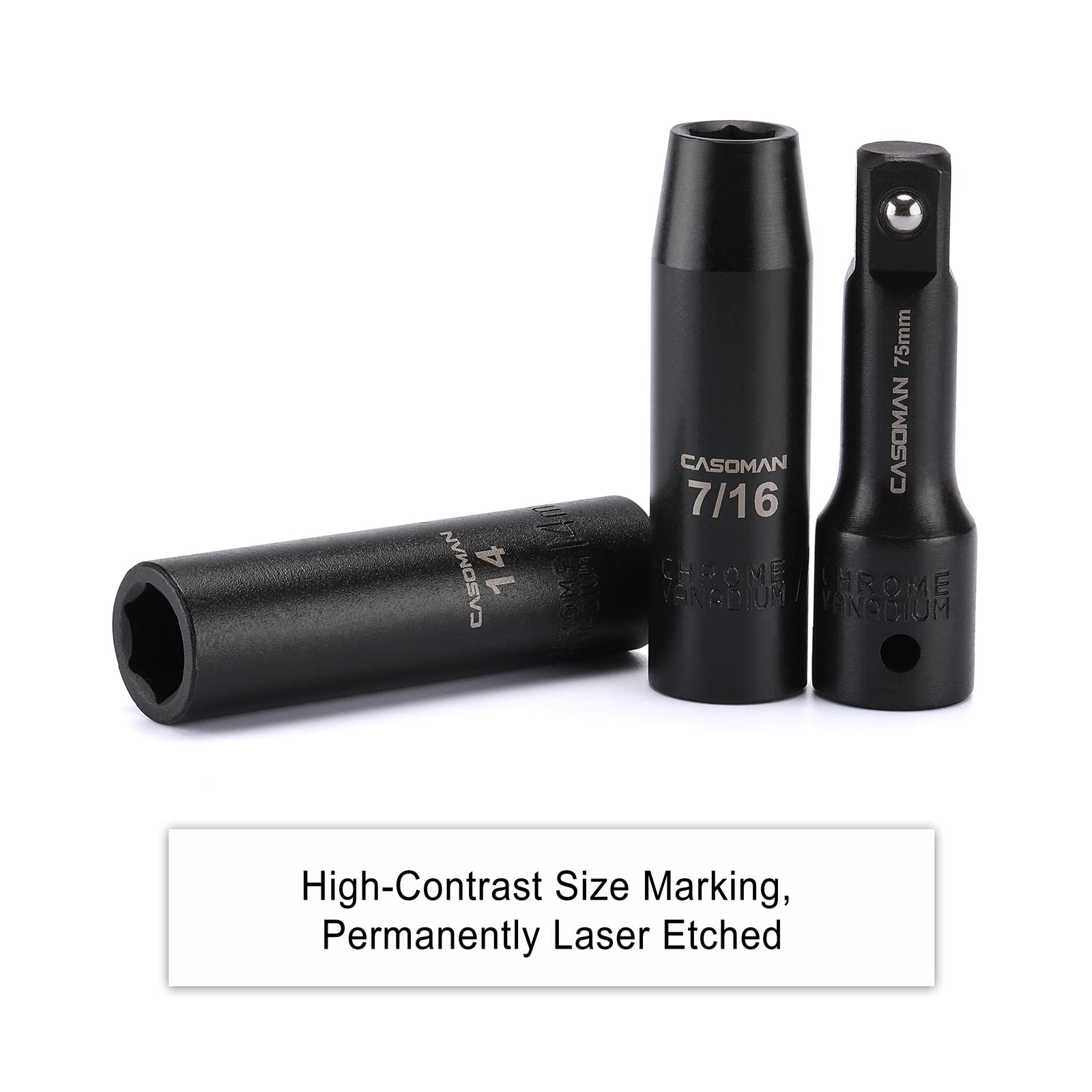 CASOMAN 6-point flank drive sockets grip fasteners securely