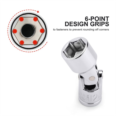CASOMAN 6-point sockets grip fasteners to reduce slip