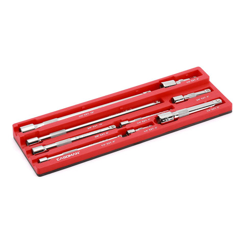 Casoman 9-piece magnetic extension bar holder, compact design for organized workspaces.