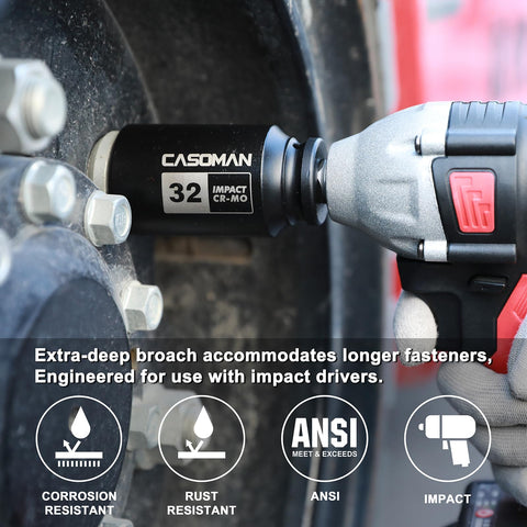 Casoman 6-point axle nut socket improves grip on seized nuts