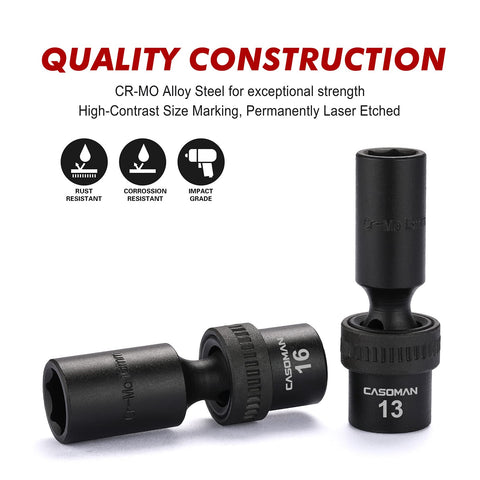 CASOMAN black phosphate finish resists corrosion during tough jobs.