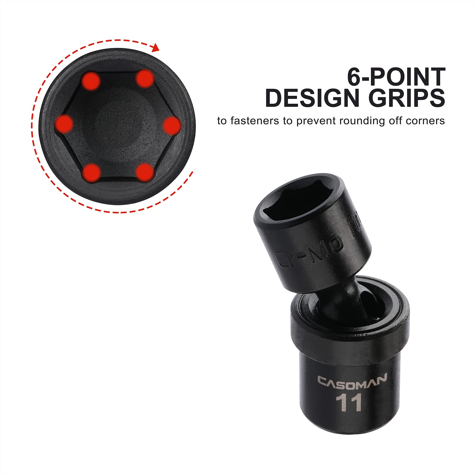 CASOMAN black phosphate finish resists corrosion during heavy use.