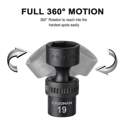 Casoman heavy-duty blow-molded case keeps sockets organized and portable.