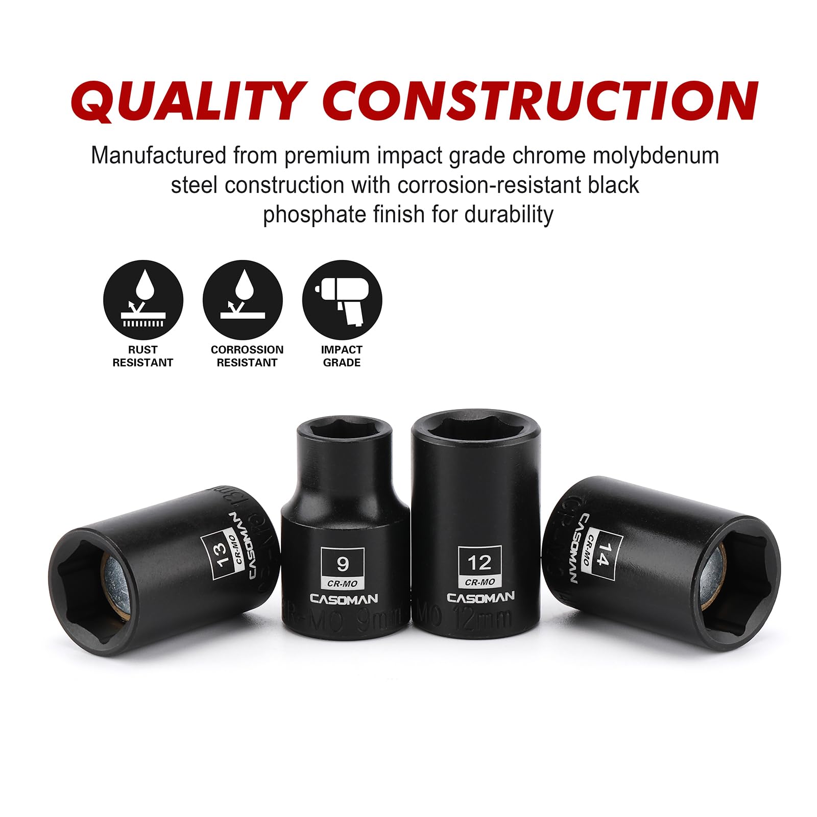 CASOMAN chrome molybdenum steel build delivers durability and strength.