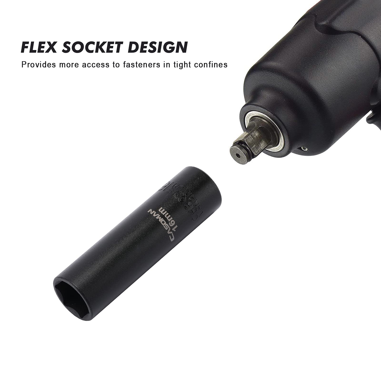CASOMAN 14mm socket features corrosion-resistant finish for long-lasting performance.