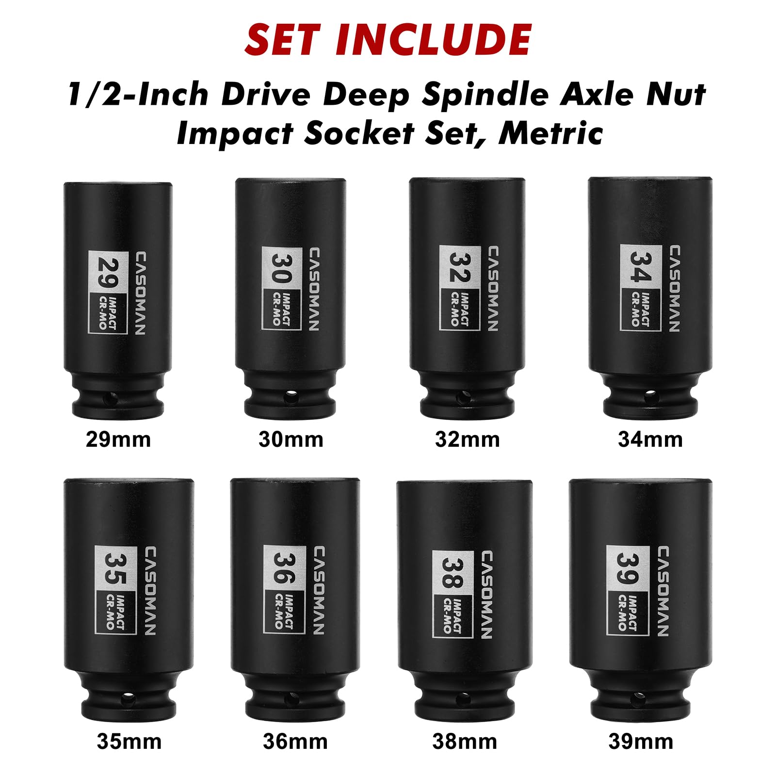 Casoman deep socket 32mm suitable for engine work with impact drivers