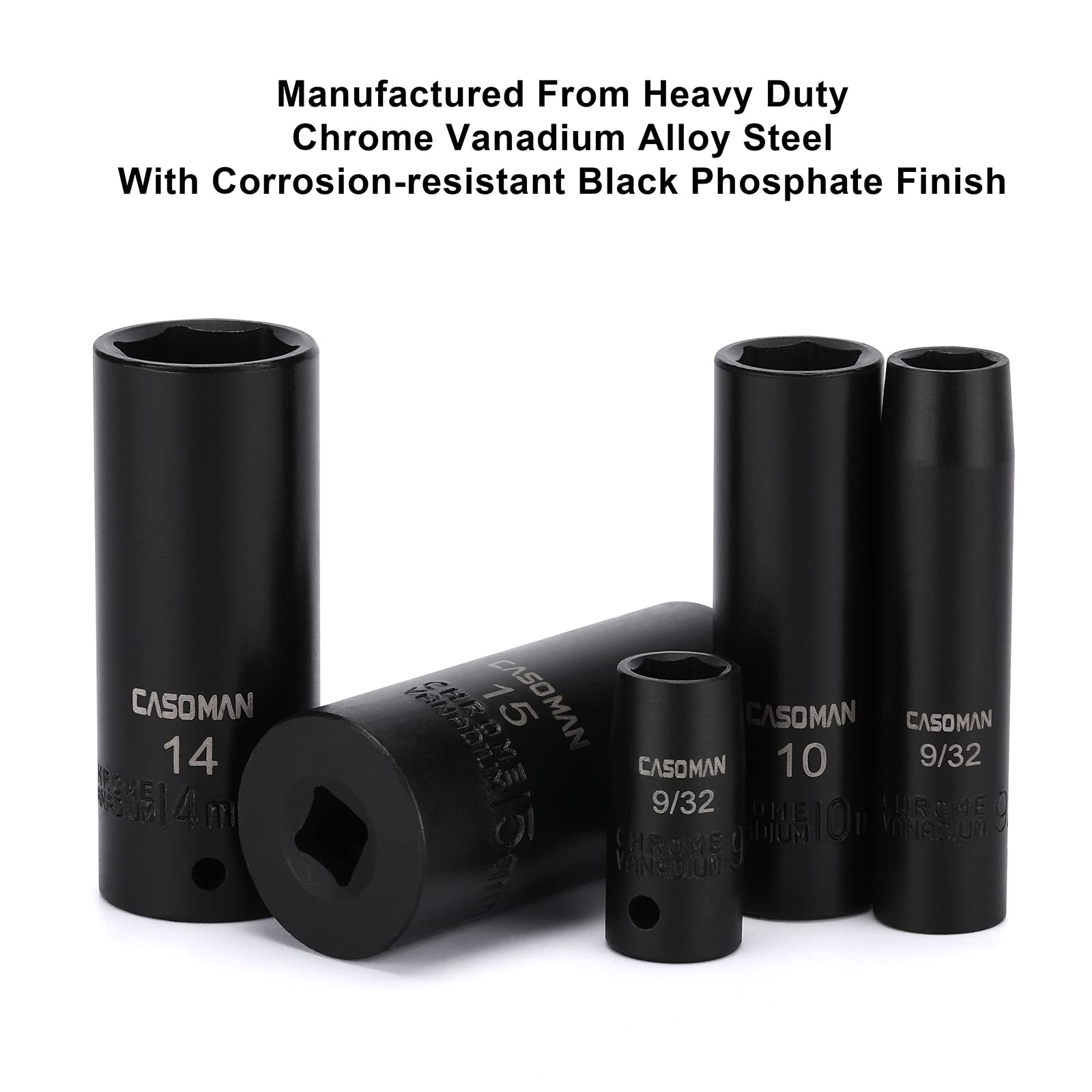 CASOMAN deep and shallow sockets shown for flexible reach