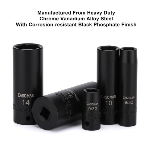 CASOMAN deep and shallow sockets shown for flexible reach