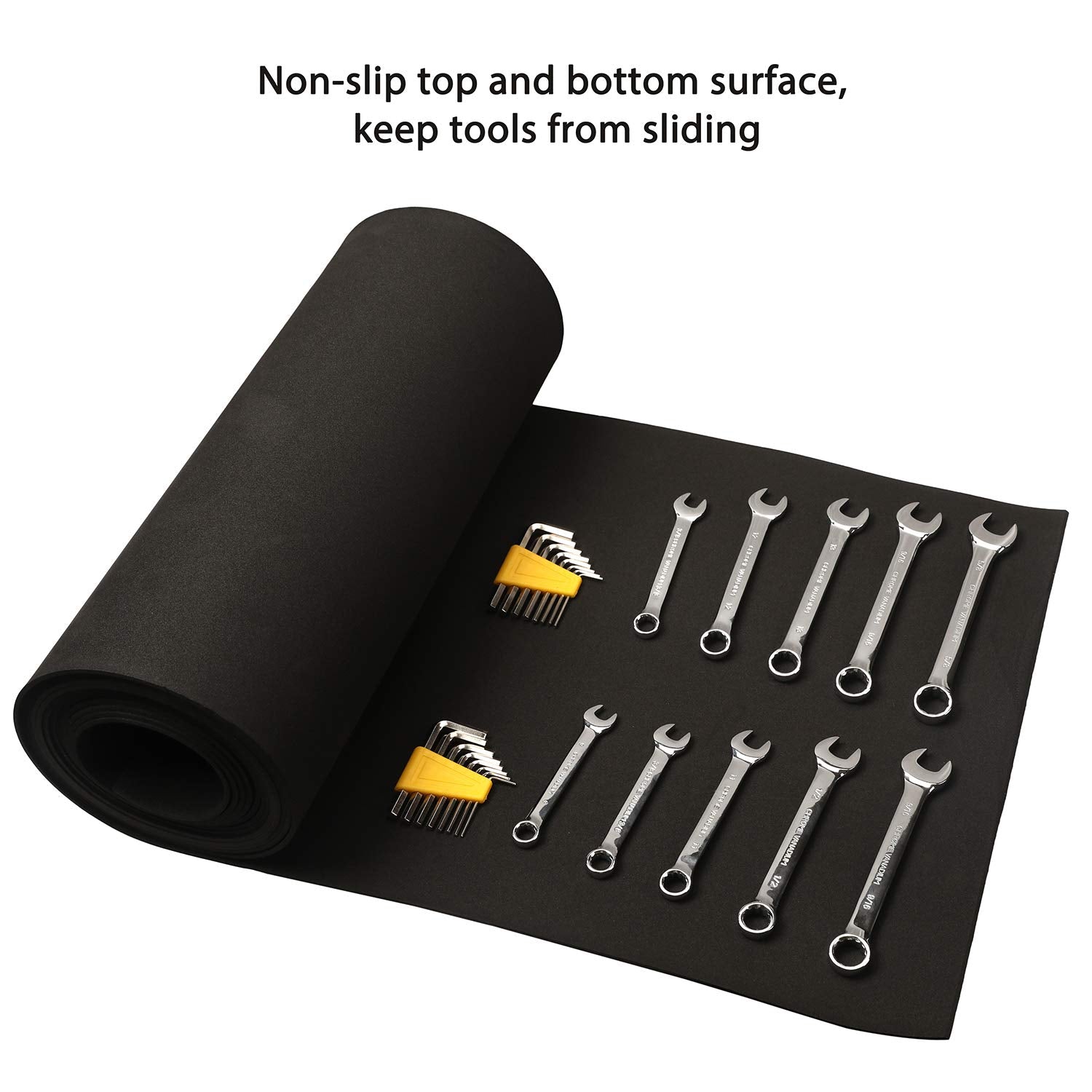 Casoman drawer liner black washable surface cleans easily after workshop tasks.