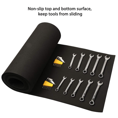 Casoman drawer liner black washable surface cleans easily after workshop tasks.
