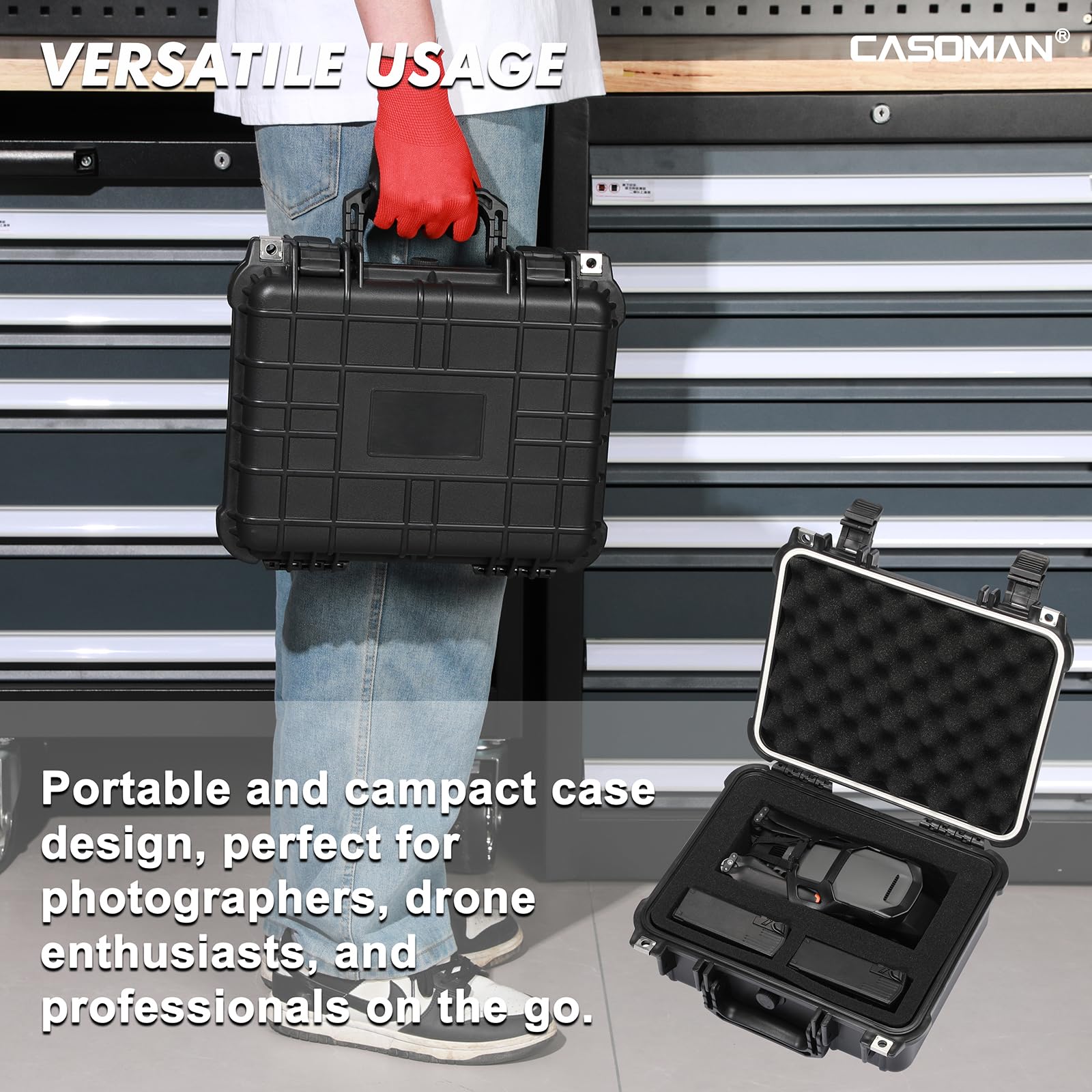 Casoman dual-security locking adds protection for valuable gear.