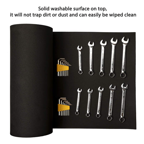 Casoman easy-cut liner for tool drawers fits any space with scissors.