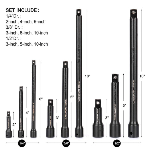 Casoman extension bar set 1-4dr 2in extensions ready for tight spots