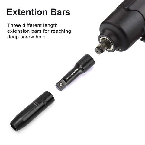 Casoman extension bar set 3-8dr 10in extensions for long reach