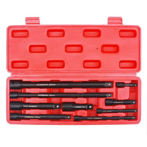 Casoman extension bar set closeup chrome finish highlights durability