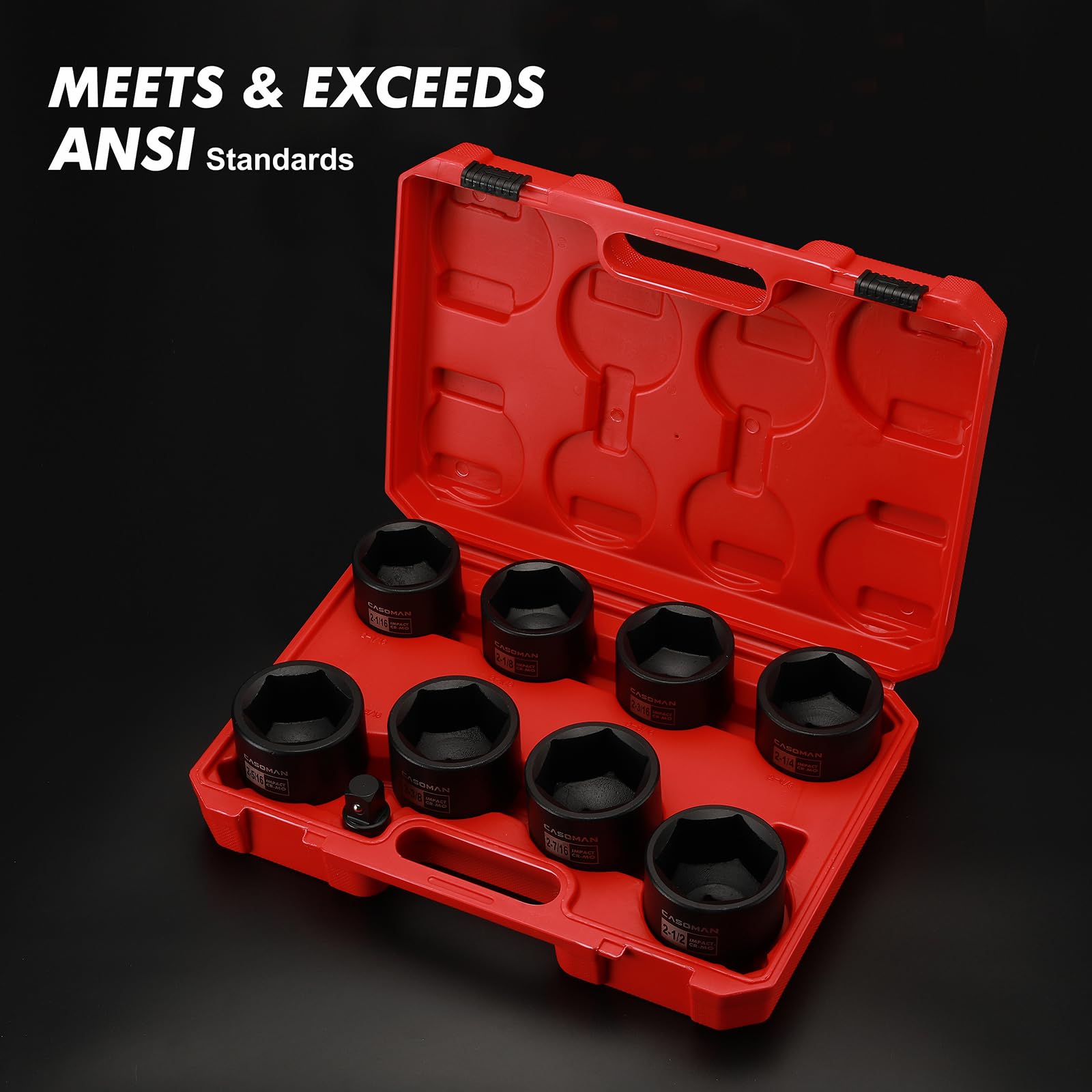 Casoman heavy-duty blow-molded case keeps tools organized and portable.