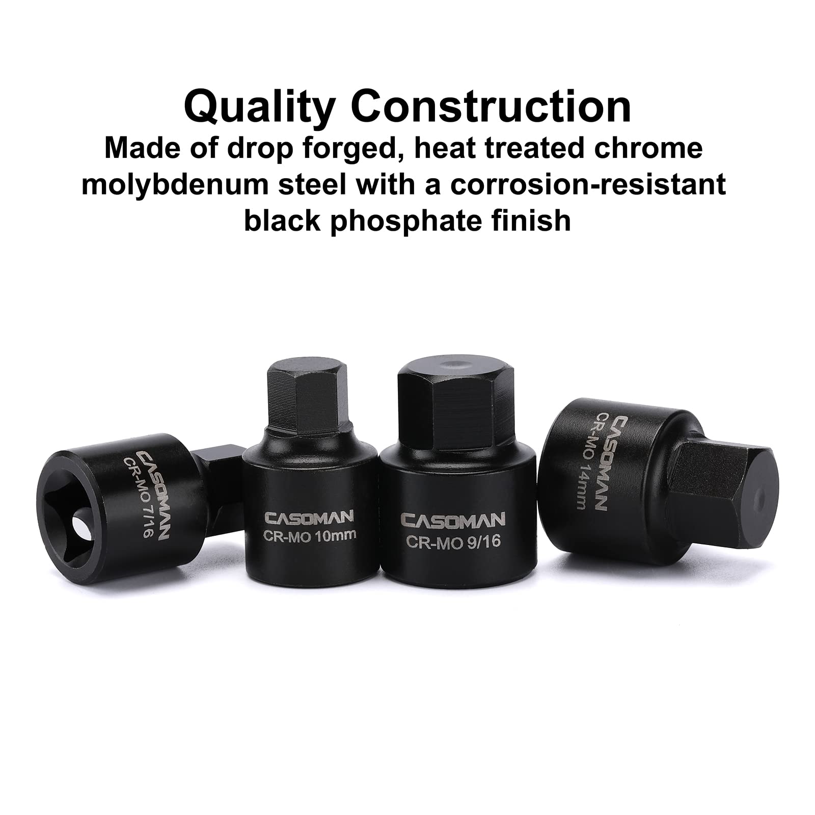 CASOMAN high-contrast laser markings help read sizes in dim light