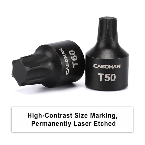 Casoman high-contrast laser markings aid quick size reading