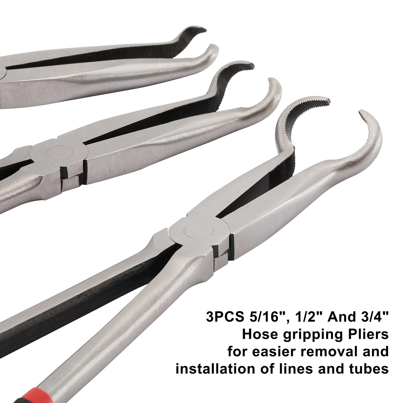 CASOMAN 11-inch hose gripper pliers with 3/4-inch diameter help pull hoses securely.