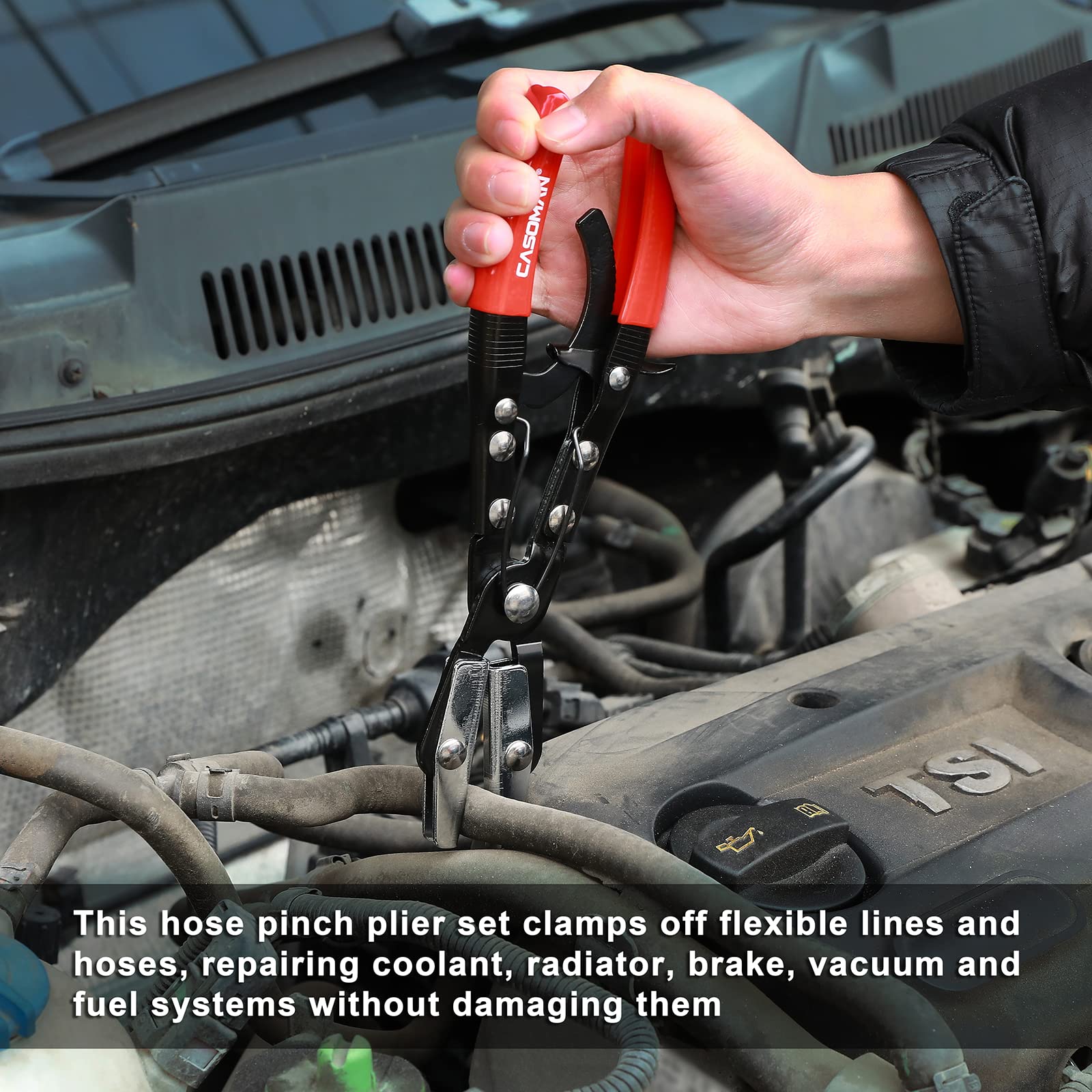 CASOMAN hose pinch pliers set showcases durable metal construction