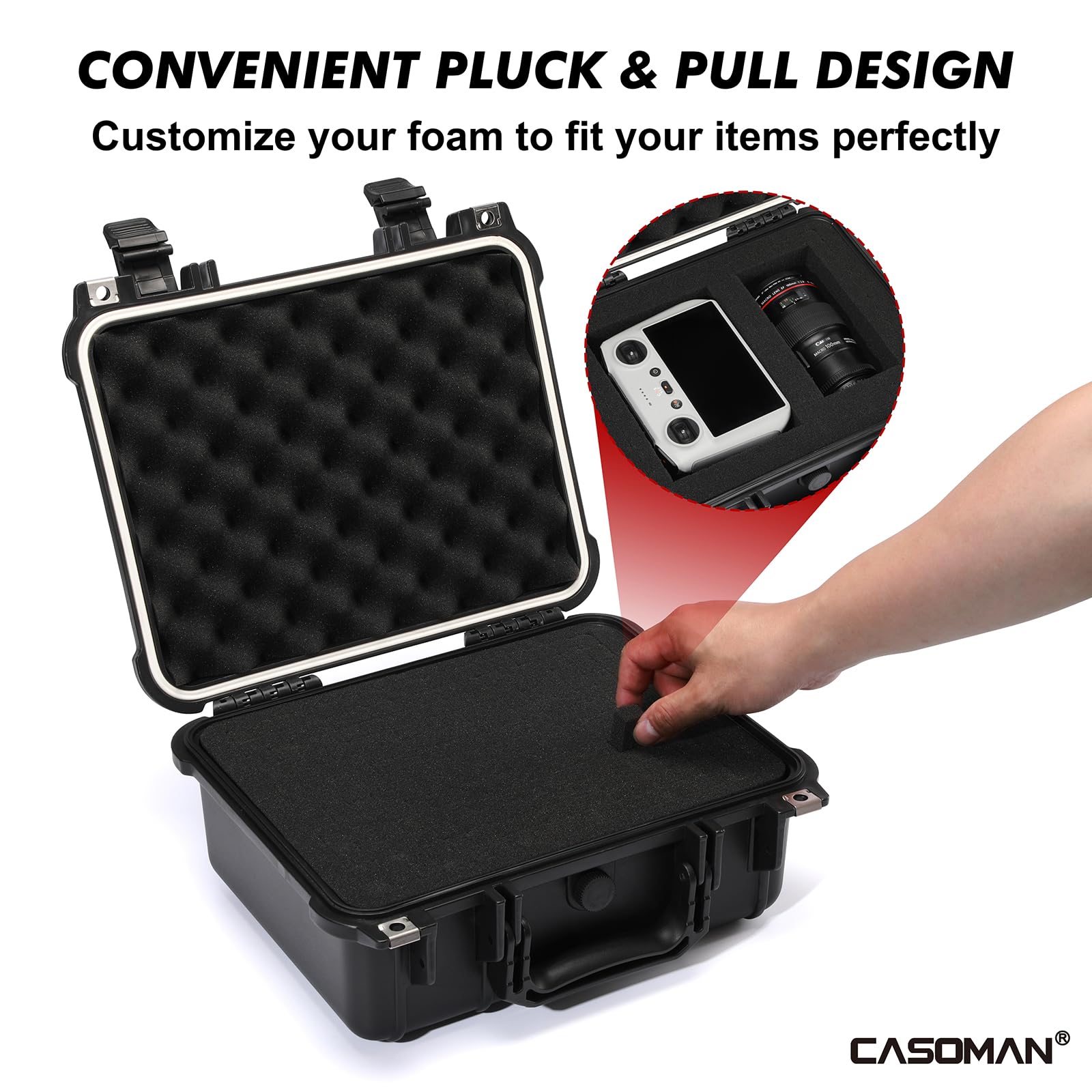 Casoman IP67 case keeps equipment safe from rain and dust in rugged environments.