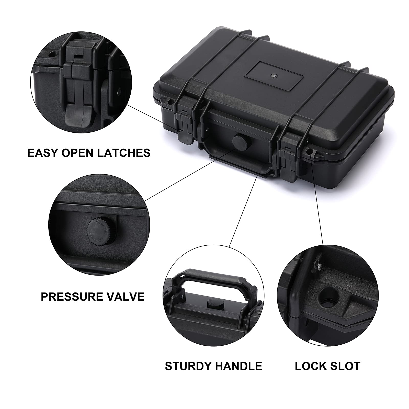 CASOMAN IP67 waterproof case protects contents from rain or spray.