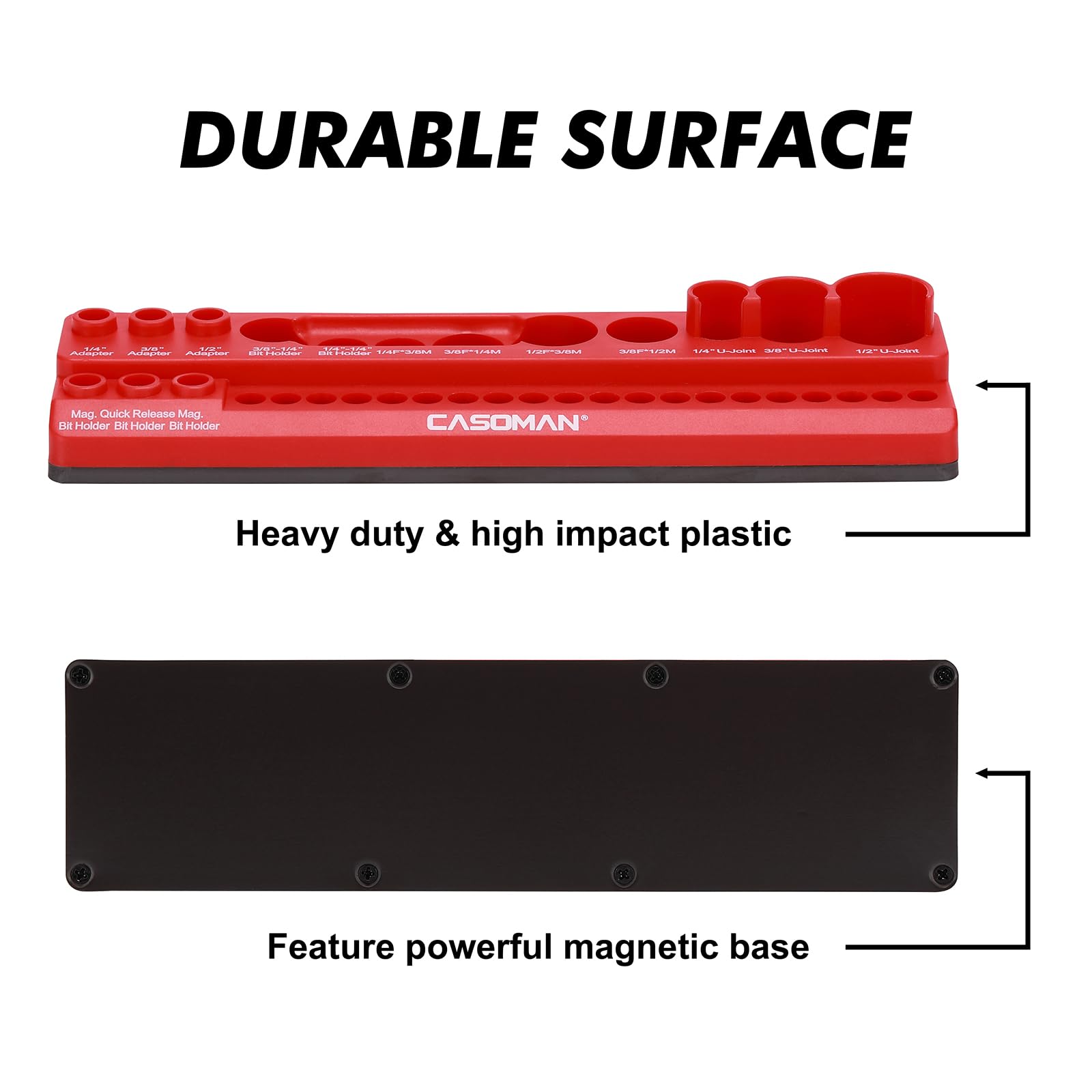 CASOMAN labeled accessories for quick size reference and selection