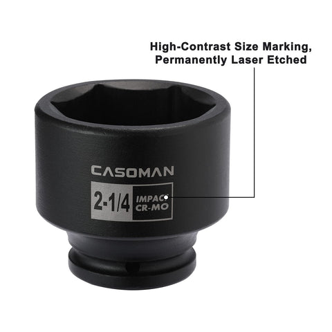 Casoman laser-marked sizes stay readable in dim light.