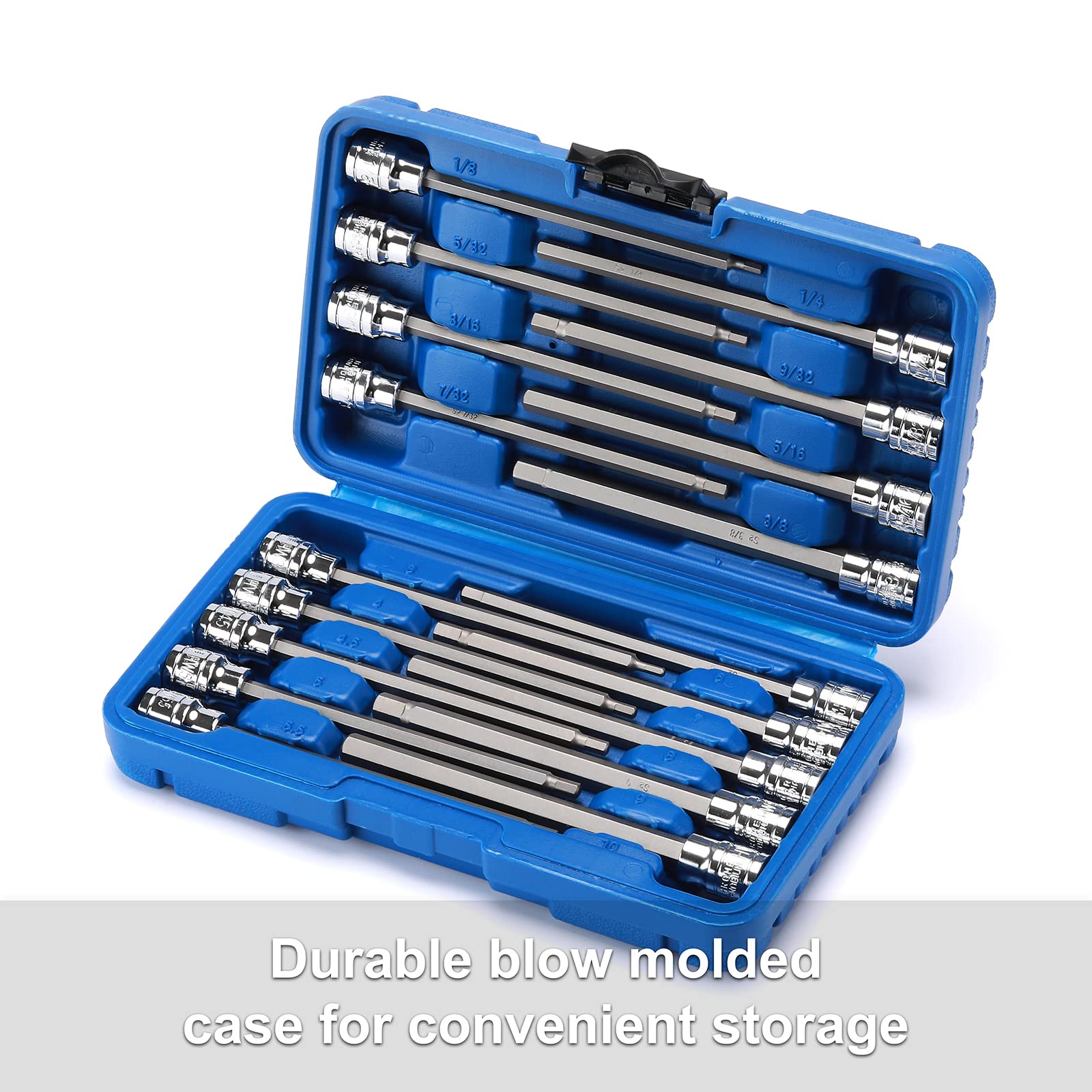 Casoman 18-piece kit ready to tackle deep-bit tasks.