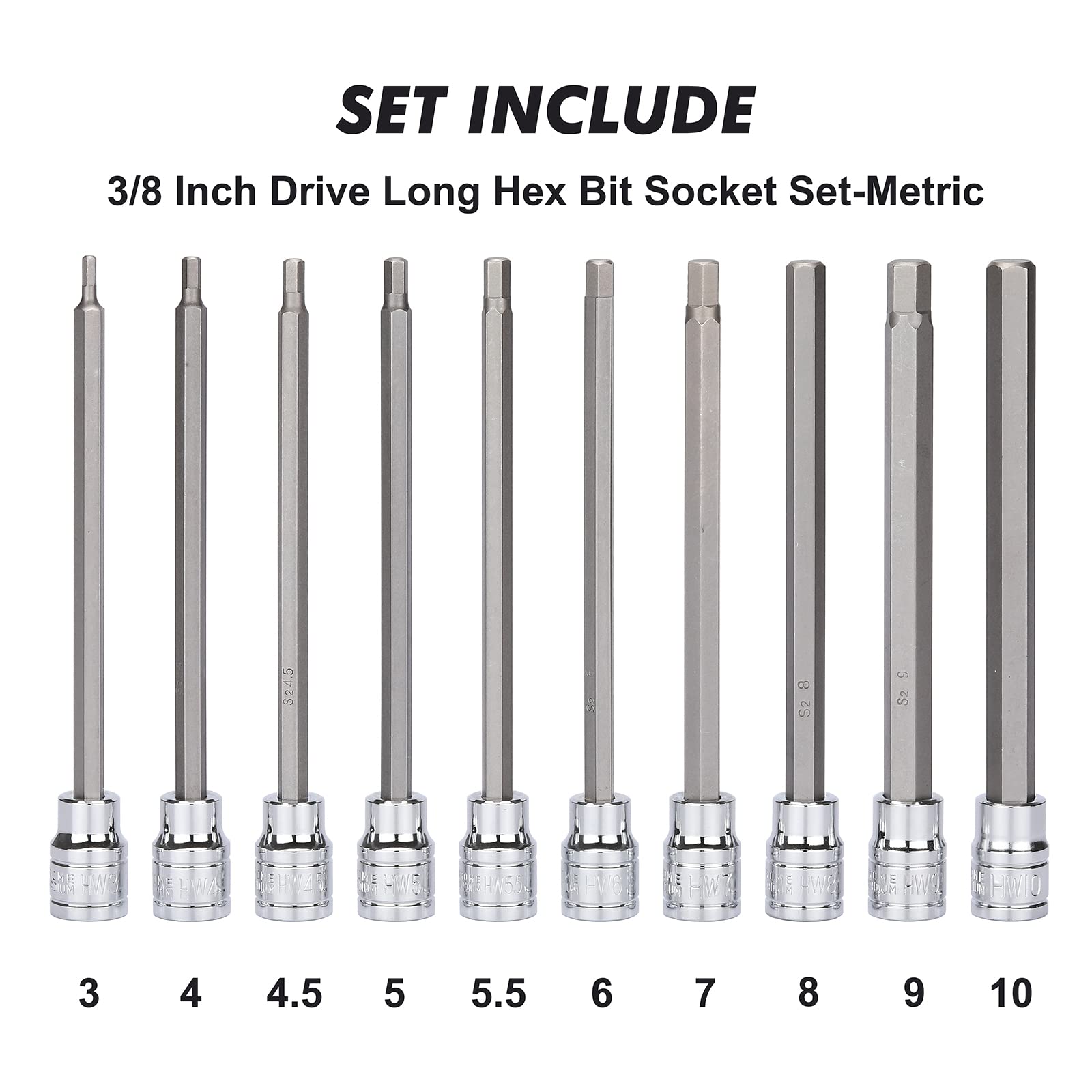 Casoman metric sizes included for precise metric fastener work.
