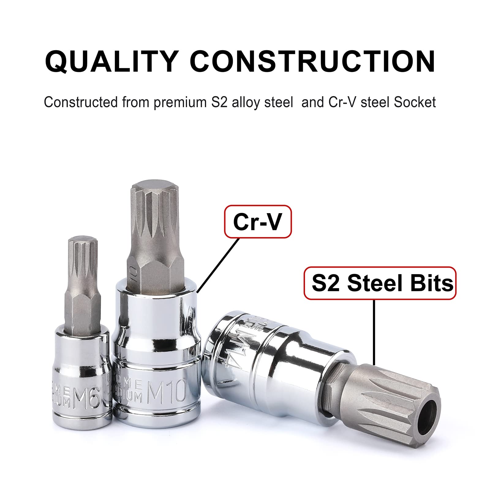 CASOMAN M4-M18 tamper-proof bits securely grip fasteners