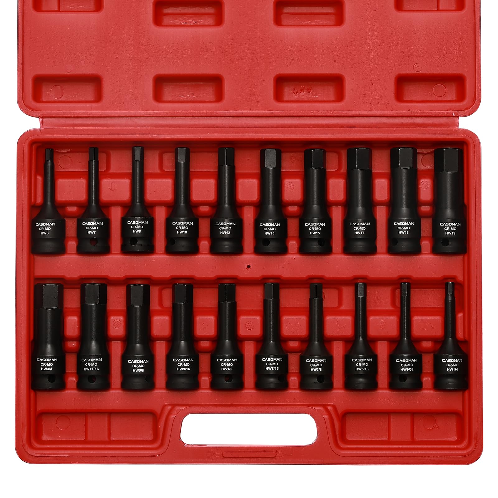 CASOMAN hex bit set case closeup for organized, durable storage on the job.