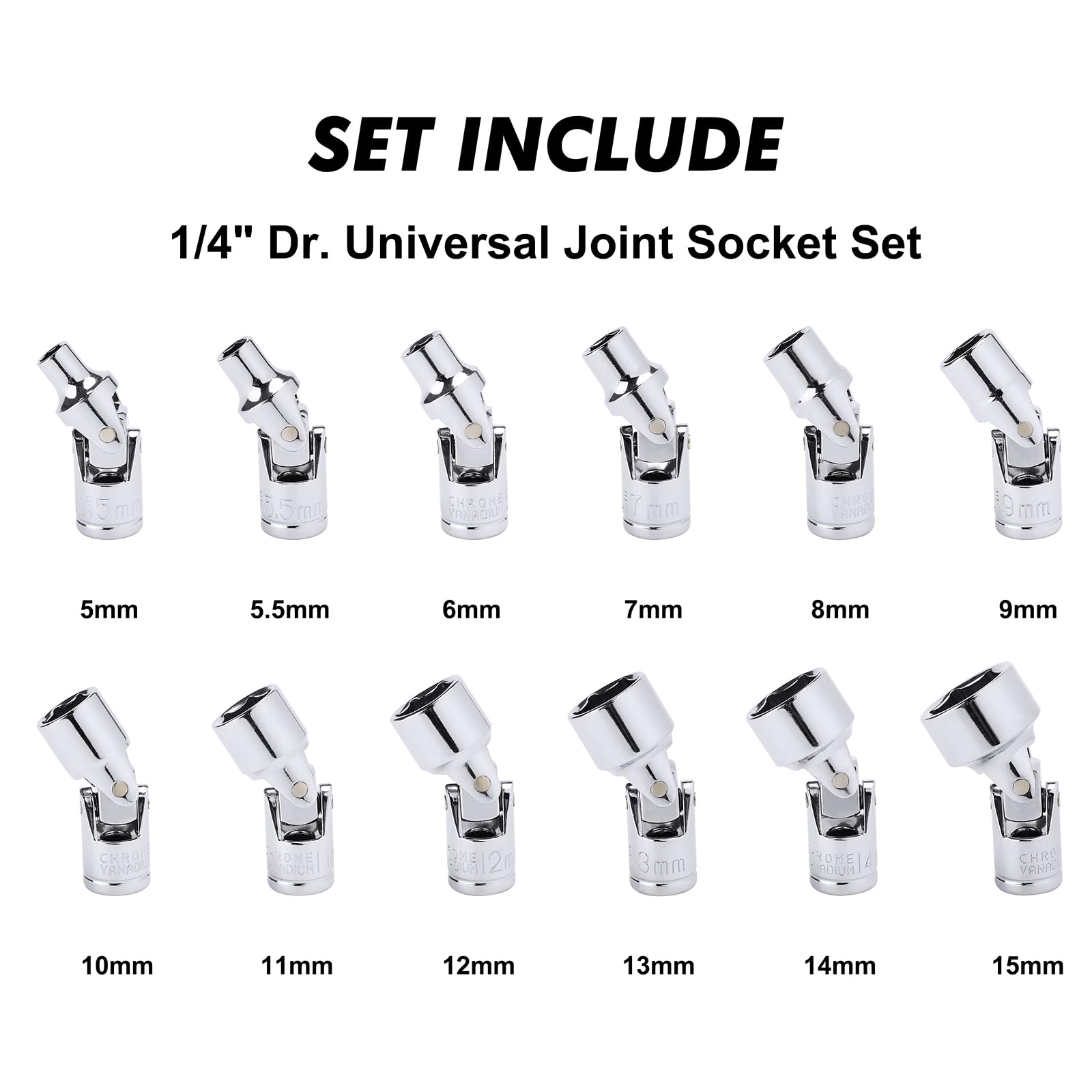CASOMAN metric 5–15 mm sockets arranged for reach