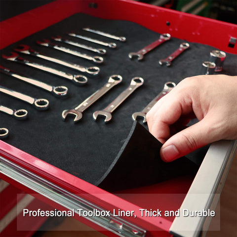Casoman organized workspace close-up shows tidy, protected tool surfaces.