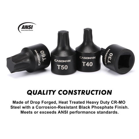 Casoman precision chamfered bit ends for smooth insertion