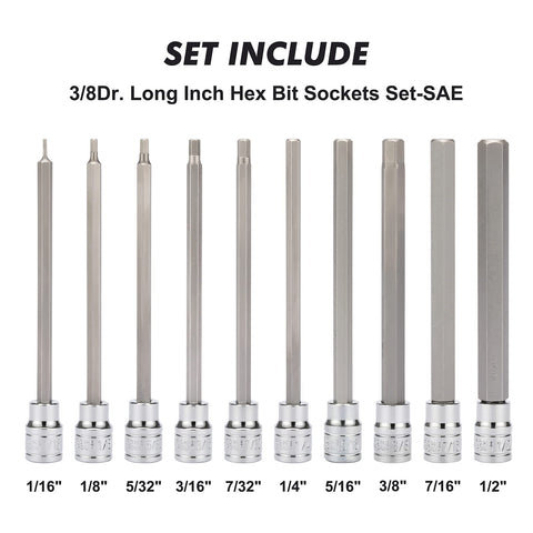 CASOMAN SAE range from 1/16 to 1/2 inch for versatile fasteners.