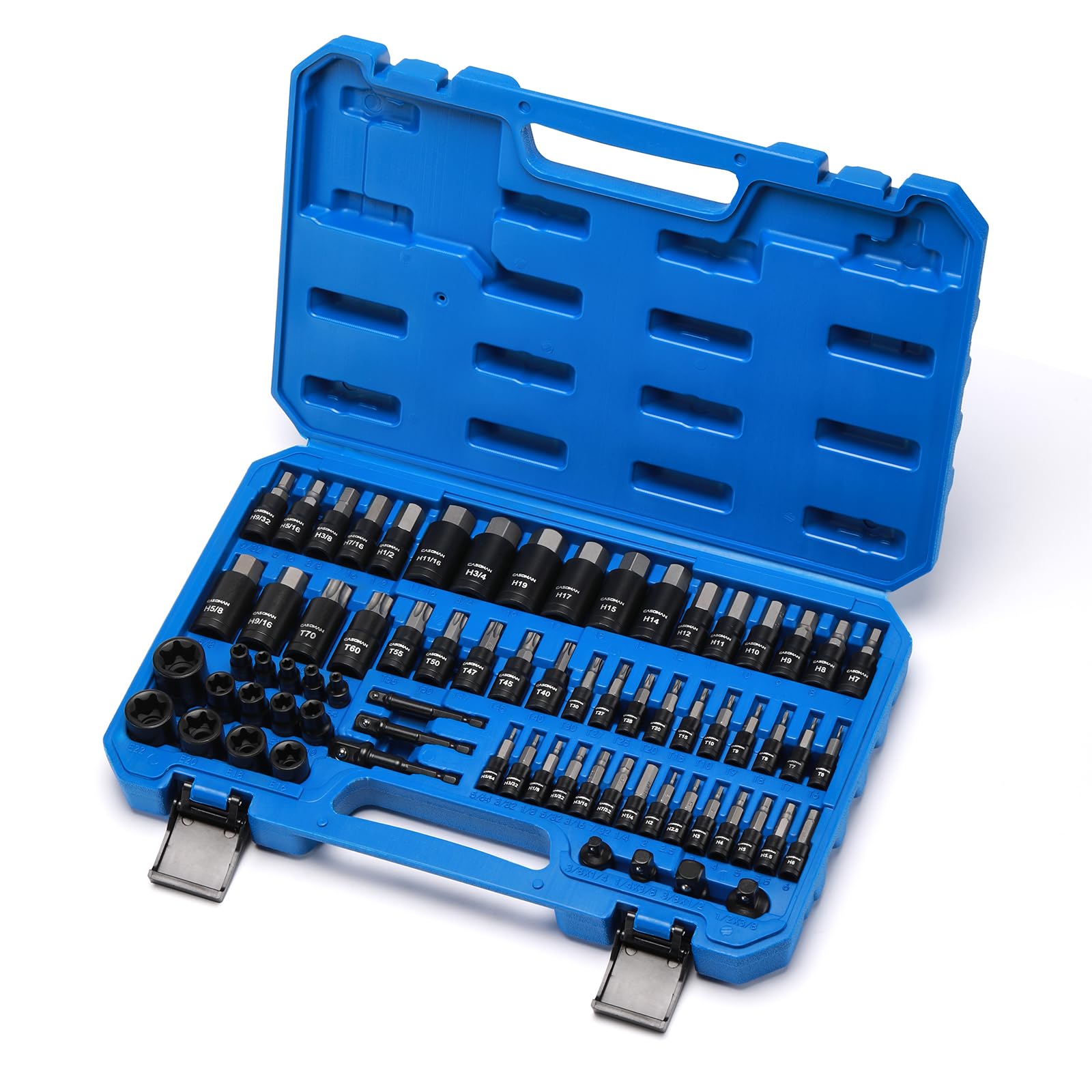 Casoman adapters enable seamless drive-size transitions during projects.