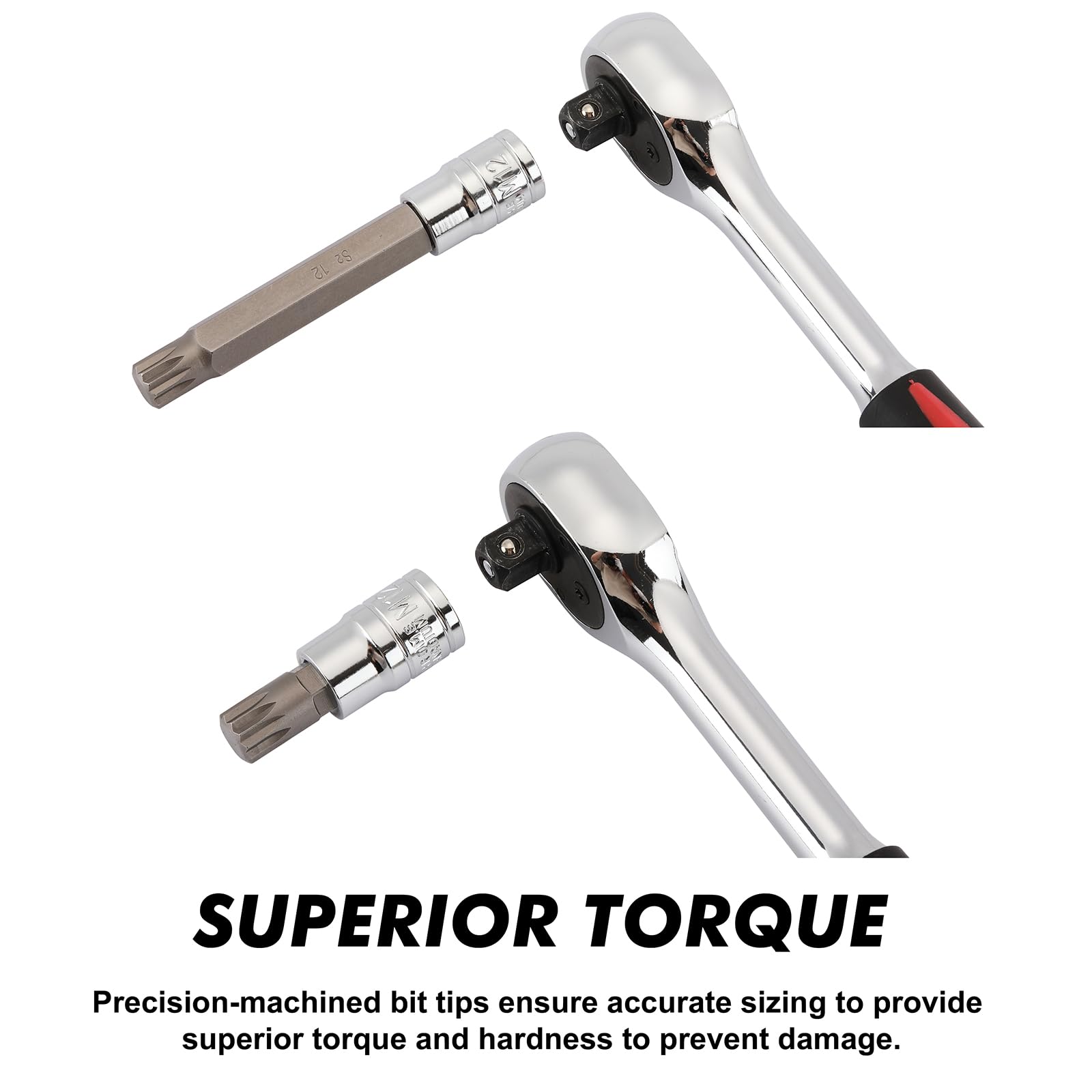 CASOMAN 3/8 drive long-length bits for recessed fasteners access.