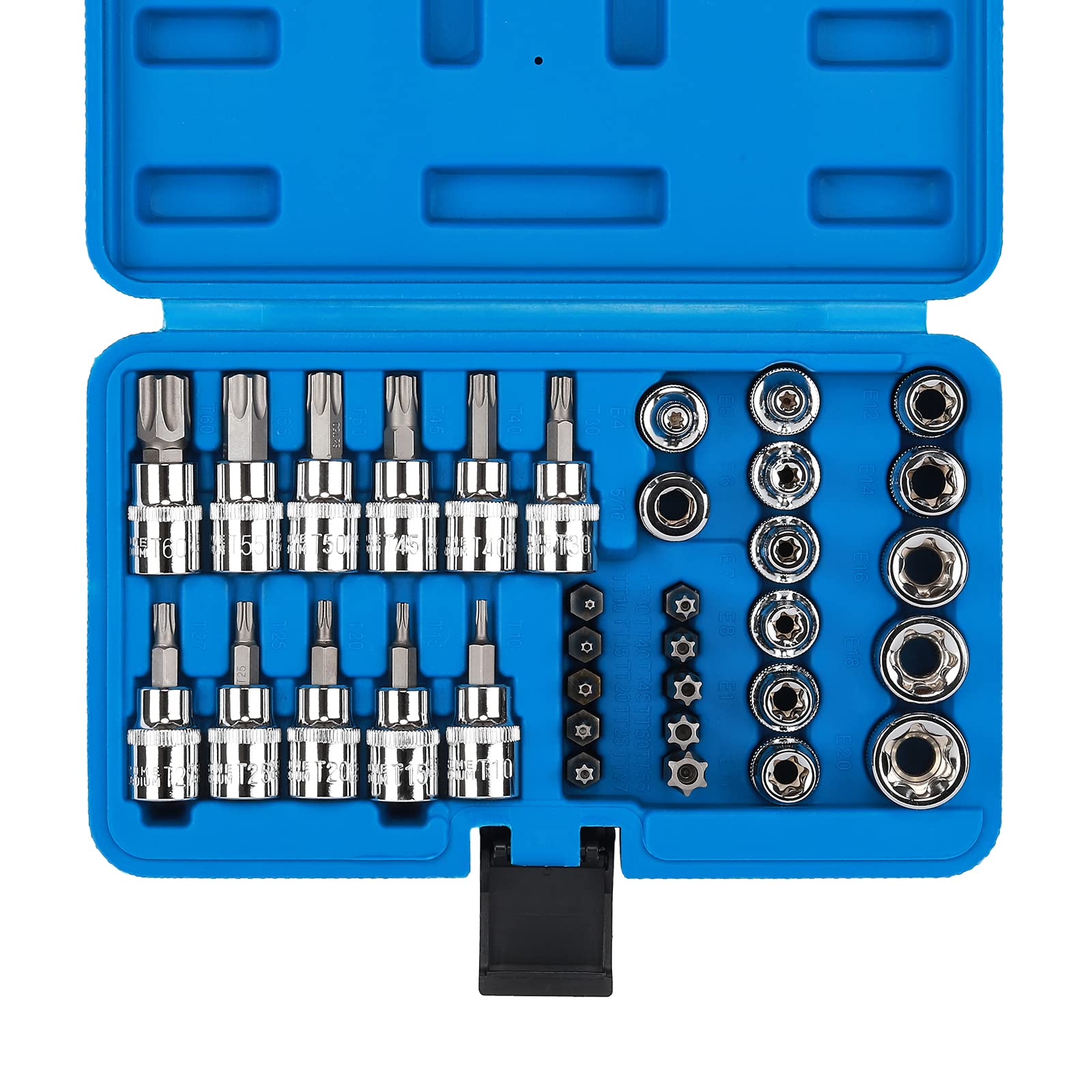 Casoman Torx bit socket set with T10–T60 for precise torque and versatile fastener access.