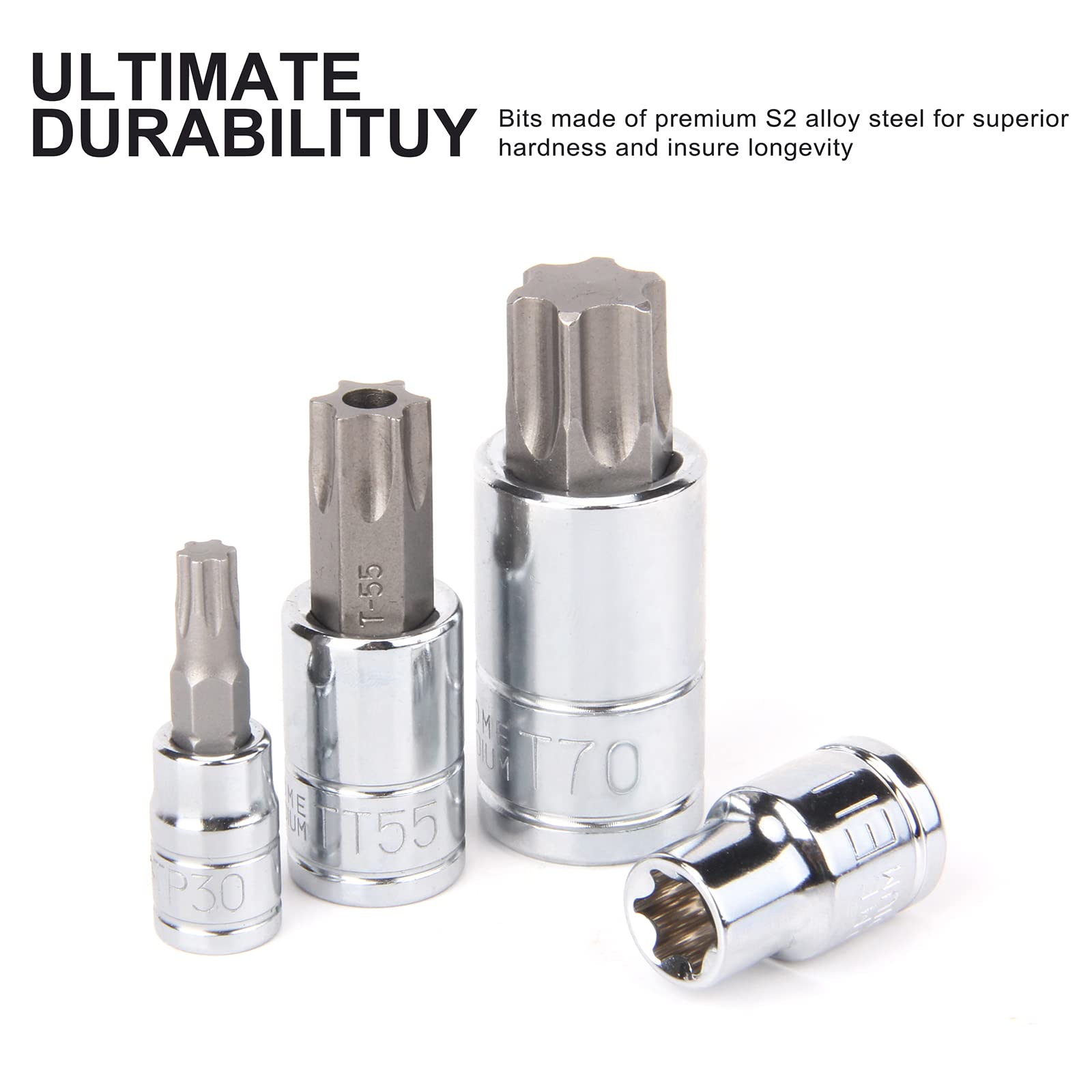 Casoman Torx bit socket T6-T70 with S2 steel tips