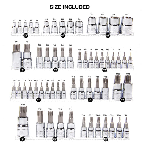 Casoman Torx E socket E4-E24 precision-fit for smooth engagement