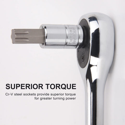 Casoman Torx tamper socket TT6-TT70 for secure fastener access